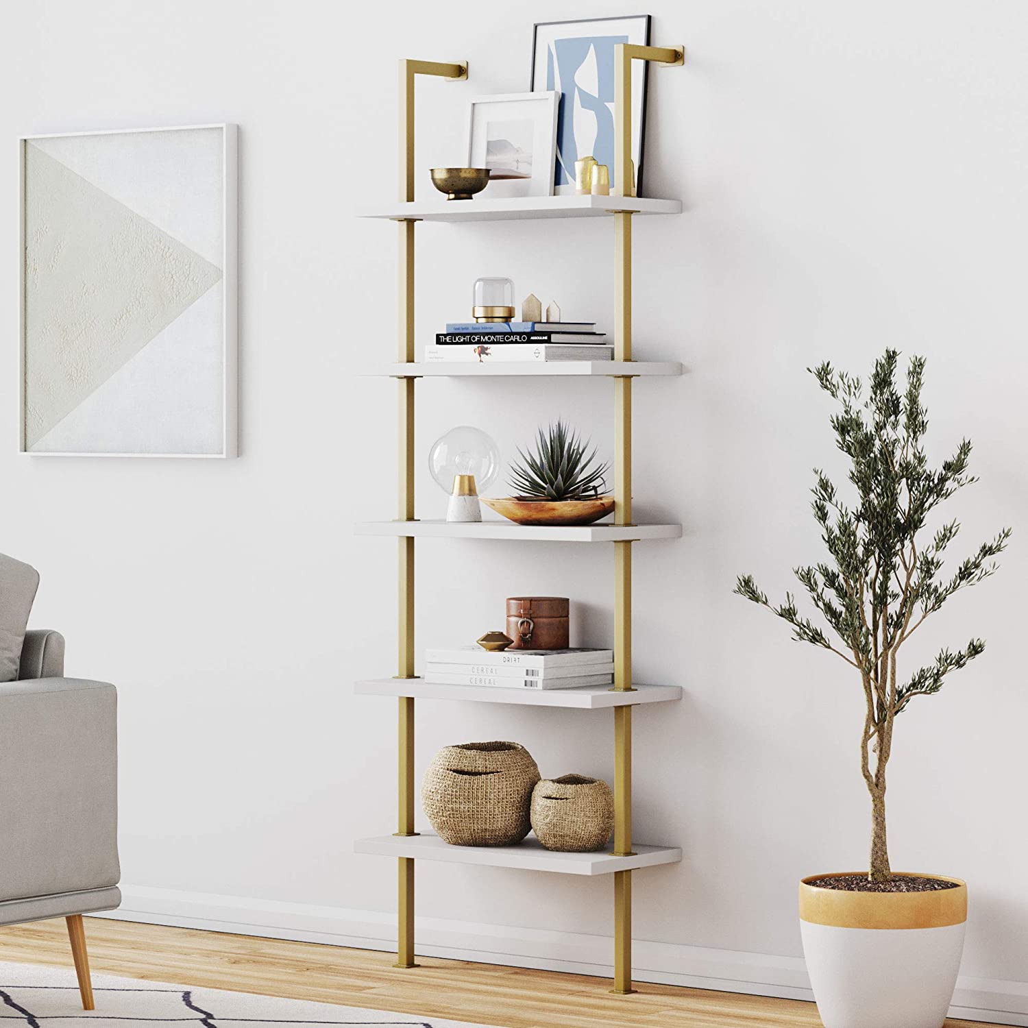 innis ladder bookcase